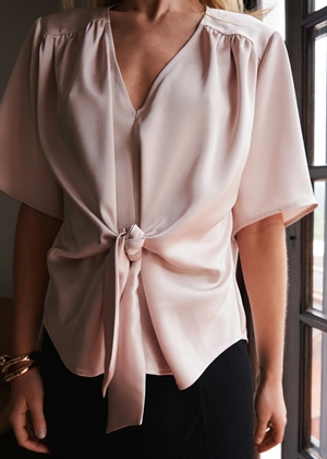 Casadia heavy sateen bluse Champagne Neo Noir 